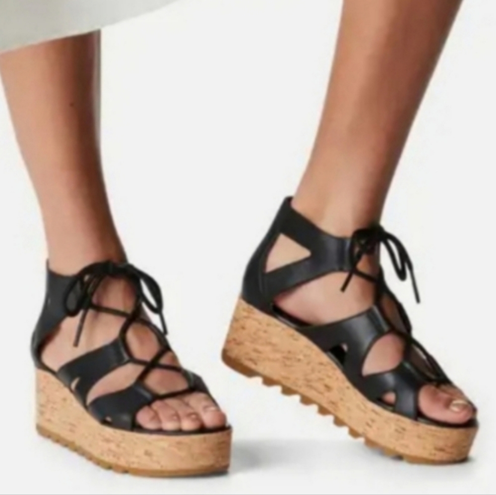 Sorel Cameron Platform Gladiator Sandal In Black Size 7